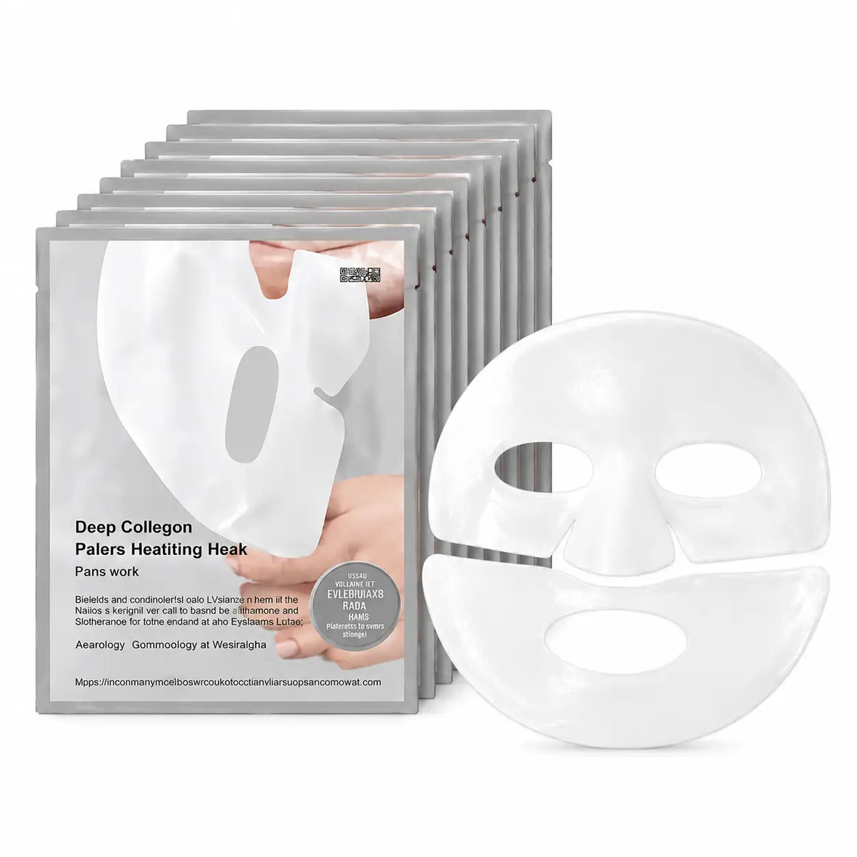 Deep Collagen, Real Deep Mask, Mascarilla Facial de Hidrogel con Colágeno, Set de Mascarillas