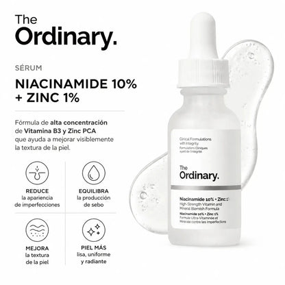 The Ordinary Niacinamide 10% + Zinc 1% Serum Facial Equilibrio Zivanne
