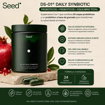 Seed DS-01 Daily Synbiotic Probiotico y Prebiotico 60 Capsulas Zivanne