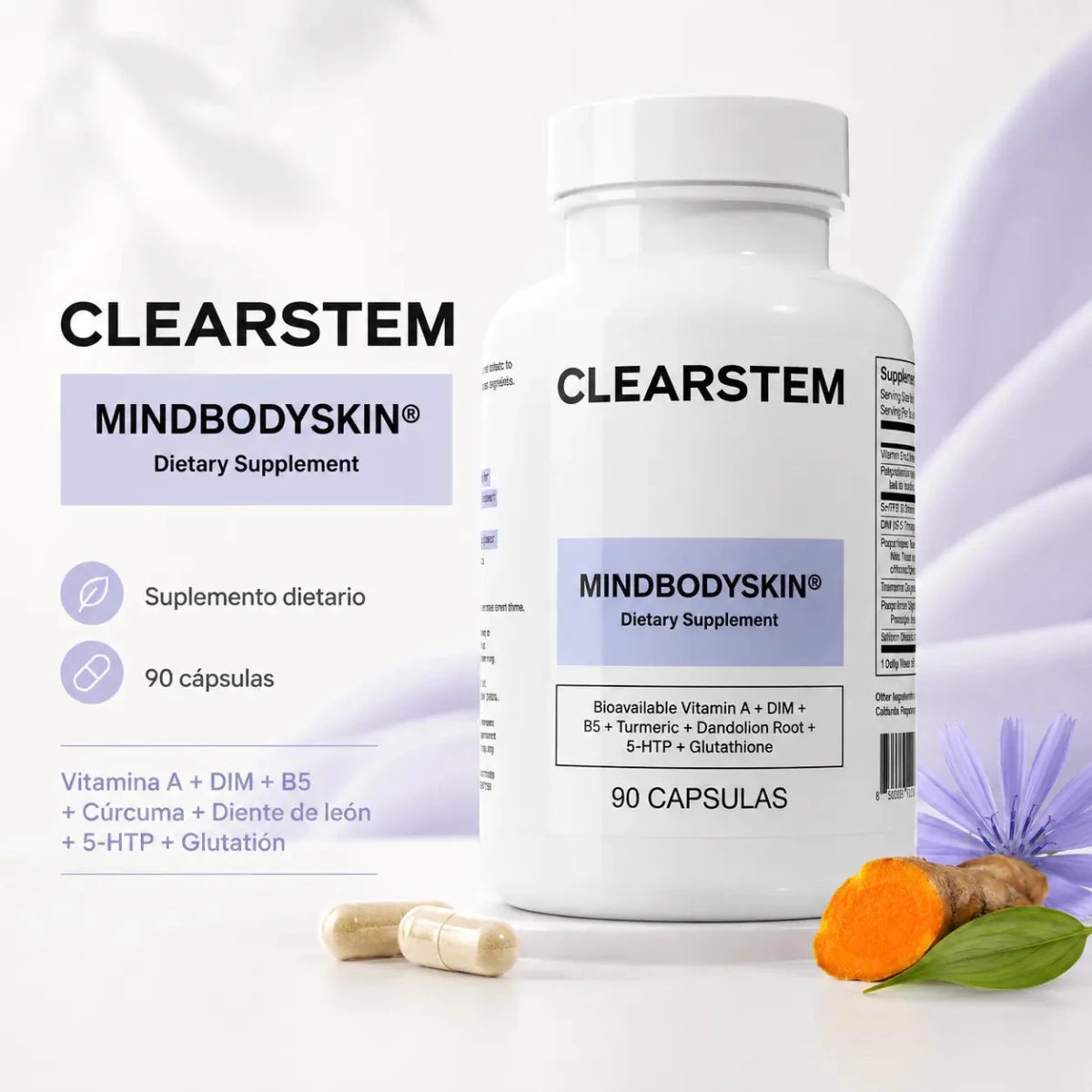 CLEARSTEM Mind Body Skin Suplemento Nutricional para Bienestar de la Piel Zivanne
