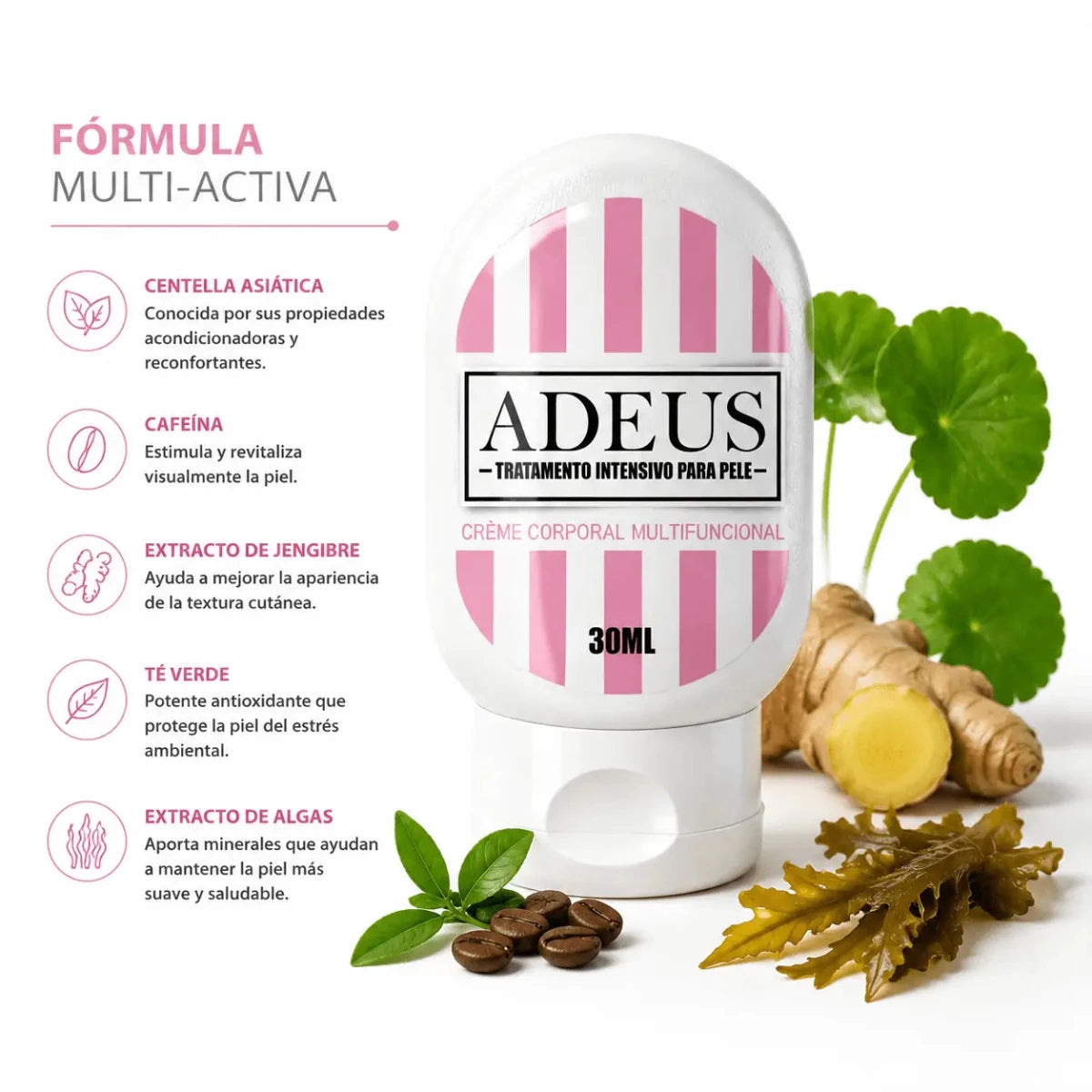 Adeus Crema Multi-Action 30ml Crema Corporal de Cuidado Integral Zivanne