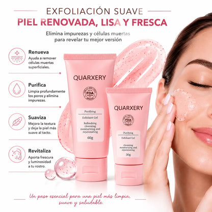 Duo Kit Quarxery Gel Exfoliante Purificante 80g 30g Renovacion Cutanea Zivanne
