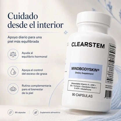 CLEARSTEM Mind Body Skin Suplemento Nutricional para Bienestar de la Piel Zivanne