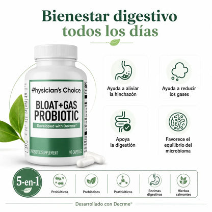 Physicians Choice Bloat + Gas Probiotic Probioticos y Enzimas Digestivas Zivanne