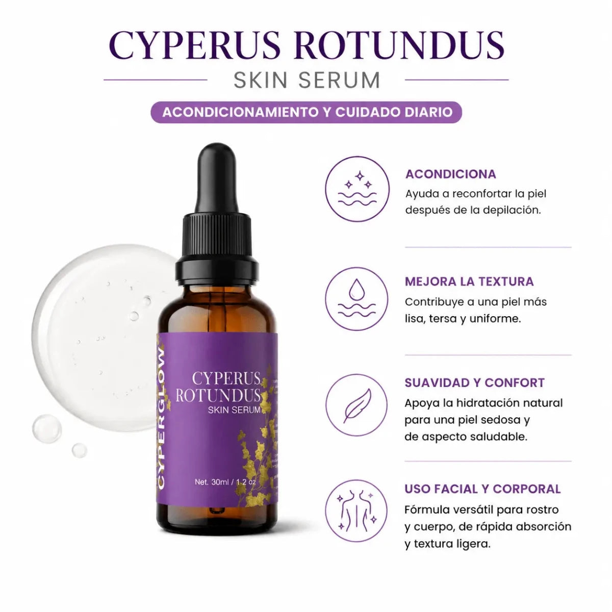 Cyperus Rotundus Skin Serum 30ml Serum Facial y Corporal Zivanne