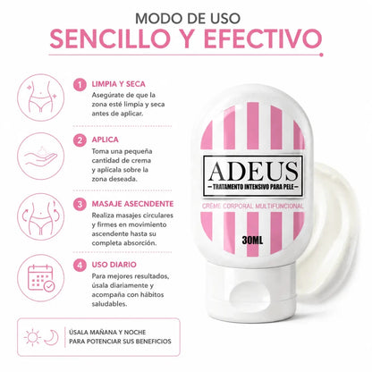 Adeus Crema Multi-Action 30ml Crema Corporal de Cuidado Integral Zivanne