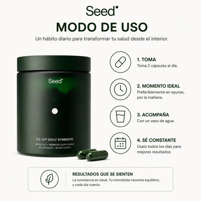 Seed DS-01 Daily Synbiotic Probiotico y Prebiotico 60 Capsulas Zivanne