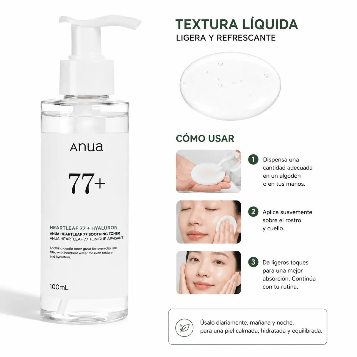 Anua Heartleaf 77 Soothing Toner (100ml) — Tónico Facial Calmante - Zivanne