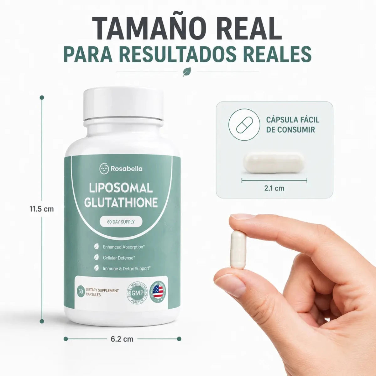 Liposomal Glutathione Capsules Suplemento Antioxidante Zivanne