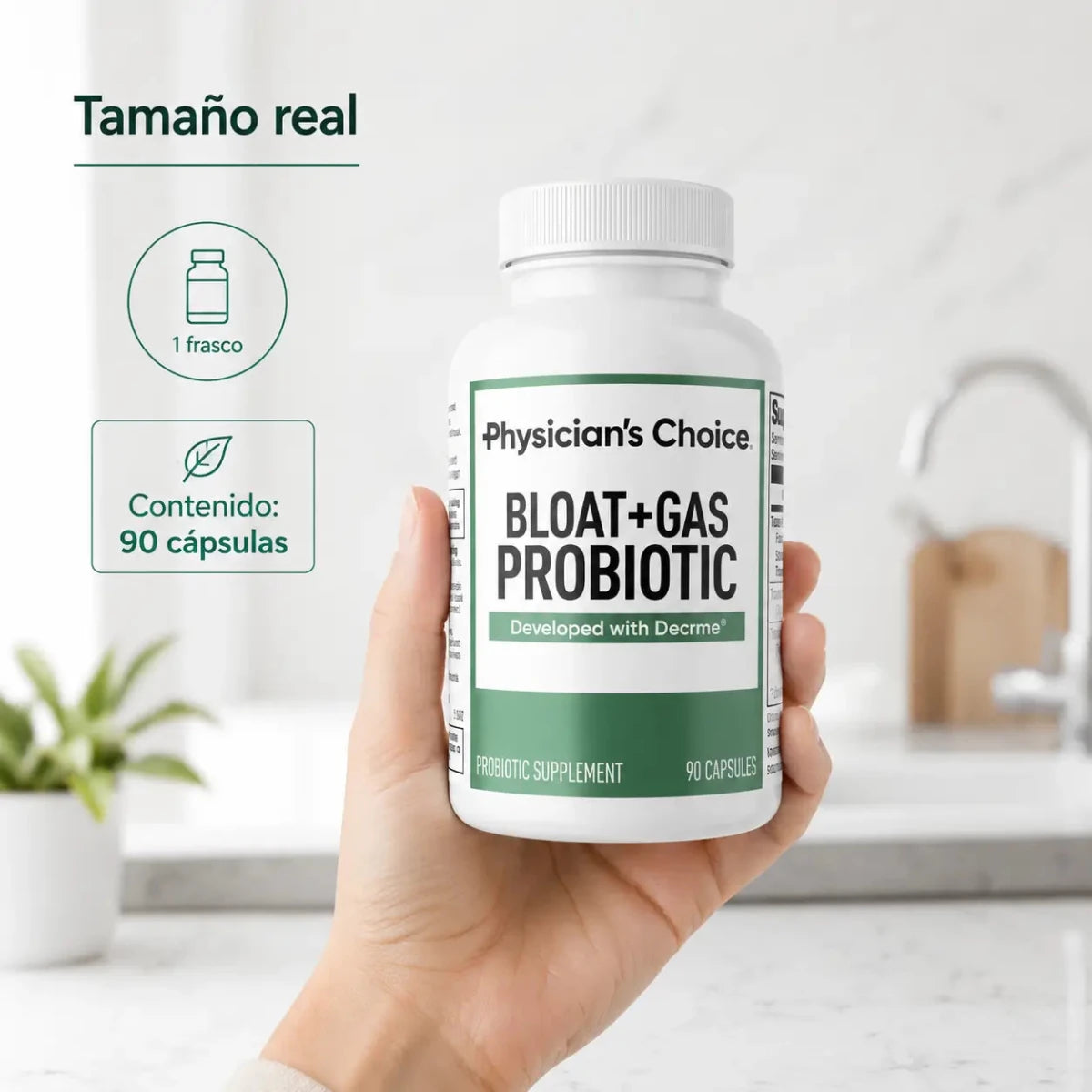 Physicians Choice Bloat + Gas Probiotic Probioticos y Enzimas Digestivas Zivanne
