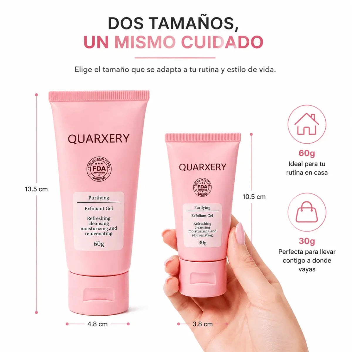 Duo Kit Quarxery Gel Exfoliante Purificante 80g 30g Renovacion Cutanea Zivanne
