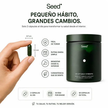 Seed DS-01 Daily Synbiotic Probiotico y Prebiotico 60 Capsulas Zivanne