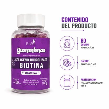 Gomitas de Colágeno y Biotina 60 Unidades Zivanne
