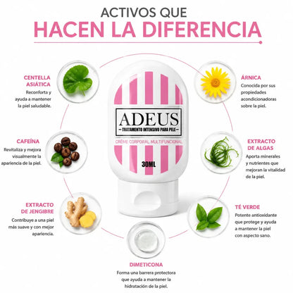 Adeus Crema Multi-Action 30ml Crema Corporal de Cuidado Integral Zivanne