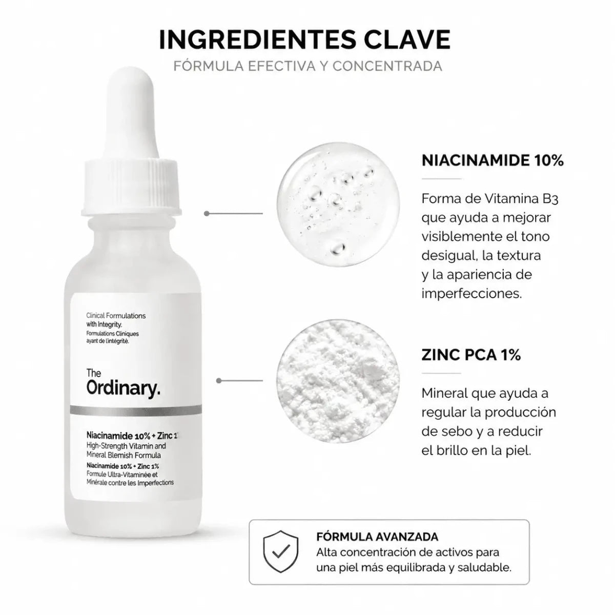 The Ordinary Niacinamide 10% + Zinc 1% Serum Facial Equilibrio Zivanne