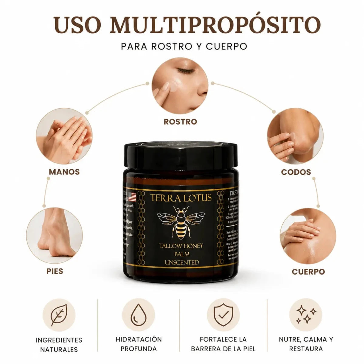 Tallow Honey Balm Balsamo Nutritivo de Sebo de Res y Miel Zivanne