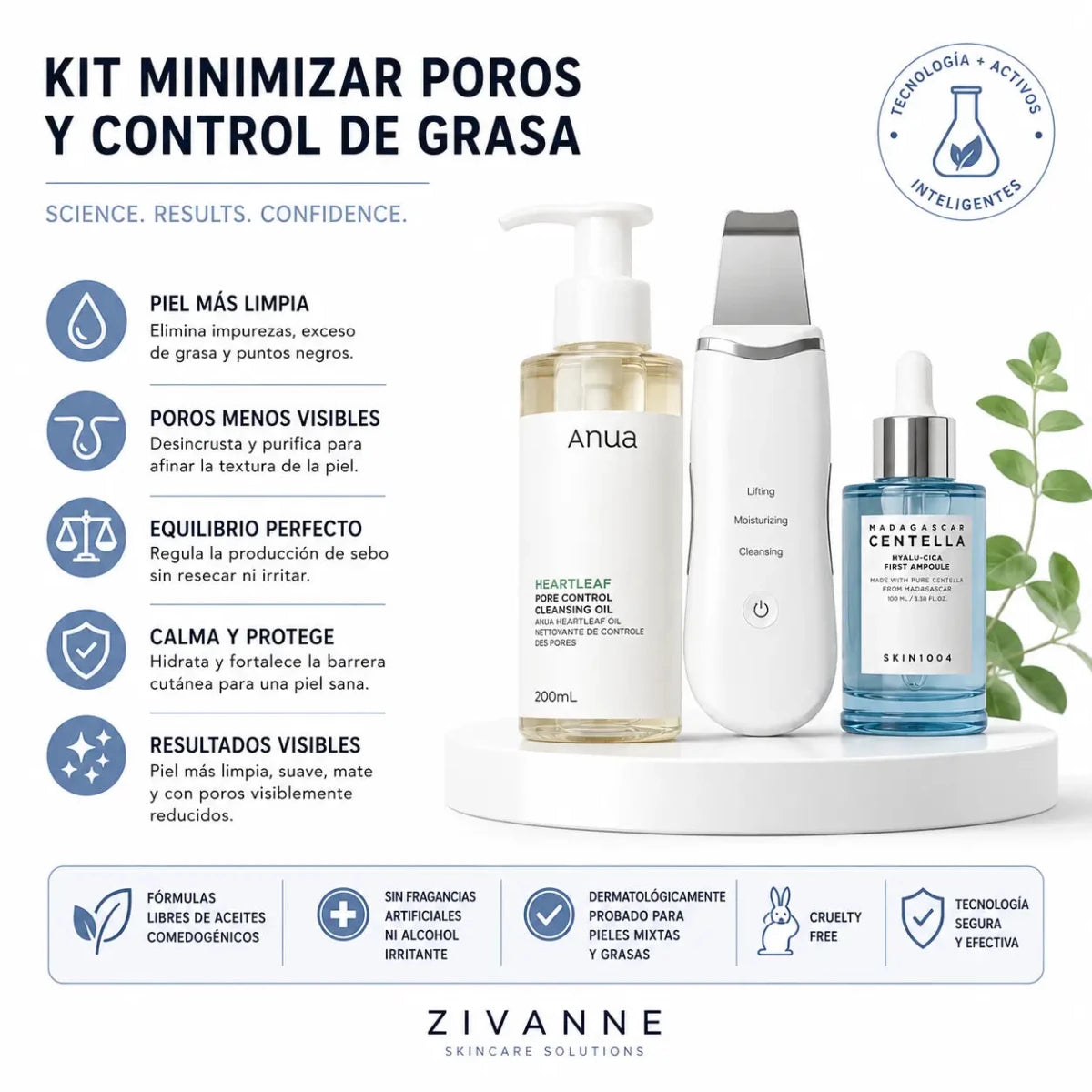 Kit para Piel Mixta a Grasa Limpieza e Hidratación Facial Zivanne