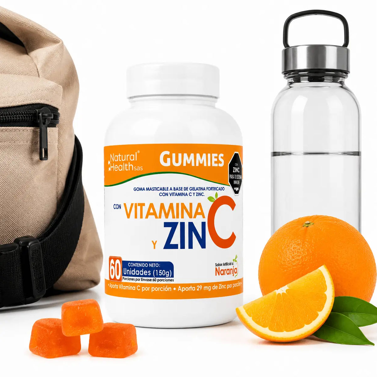 NH Gummies Vitamina C y Zinc Naranja 60 Gomitas Zivanne