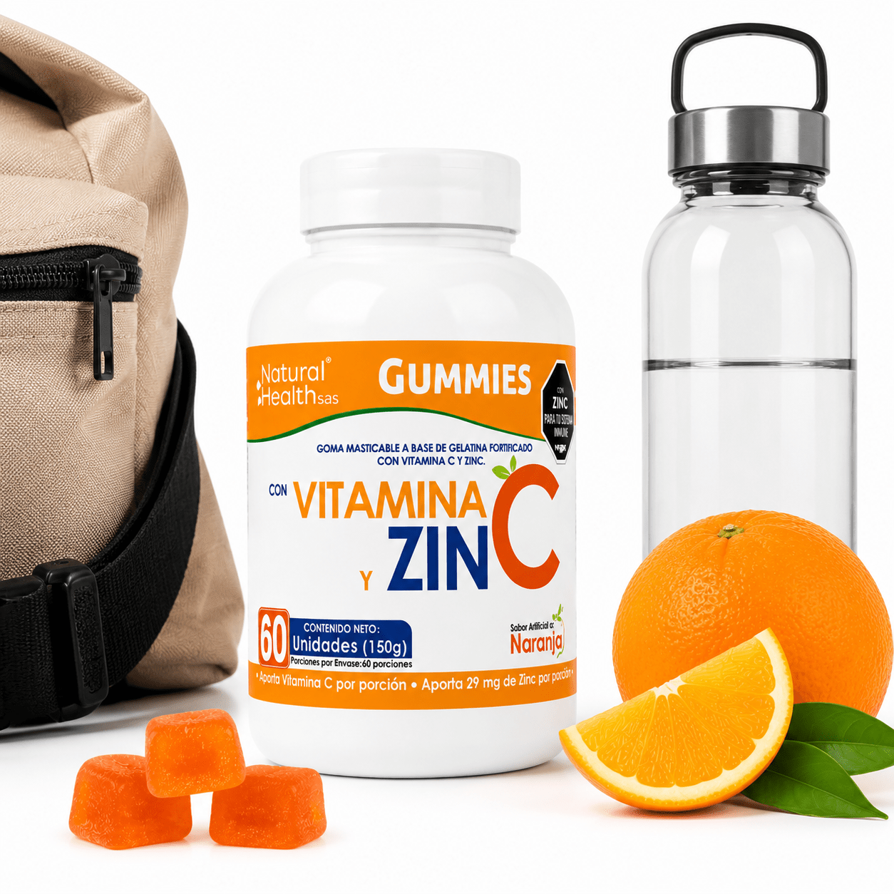 NH Gummies Vitamina C y Zinc Naranja 60 Gomitas Zivanne
