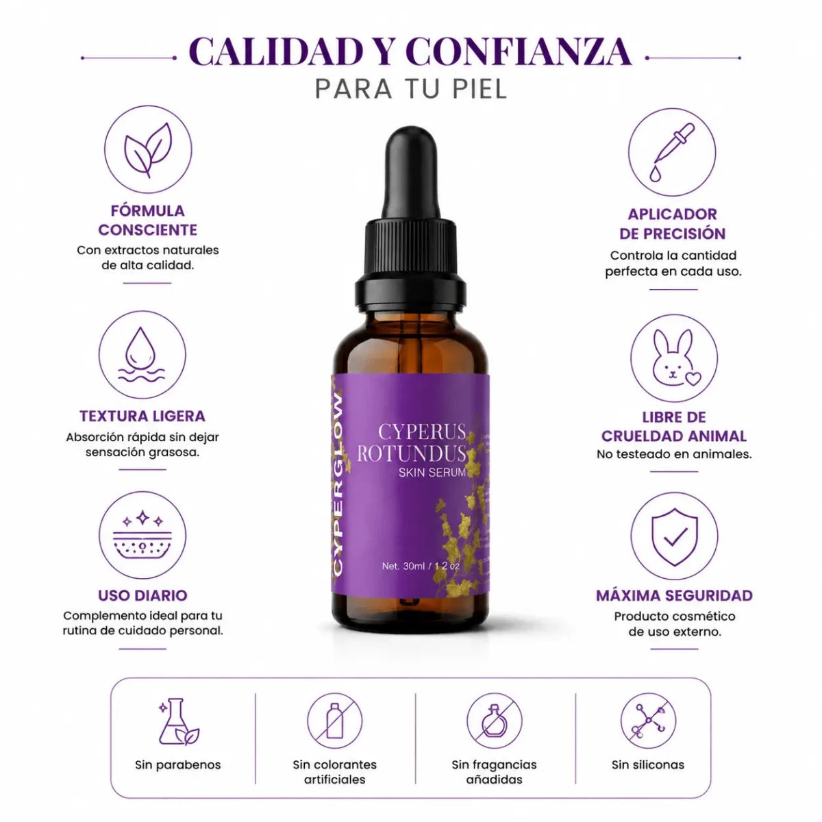 Cyperus Rotundus Skin Serum (30ml) – Sérum Facial y Corporal - Zivanne