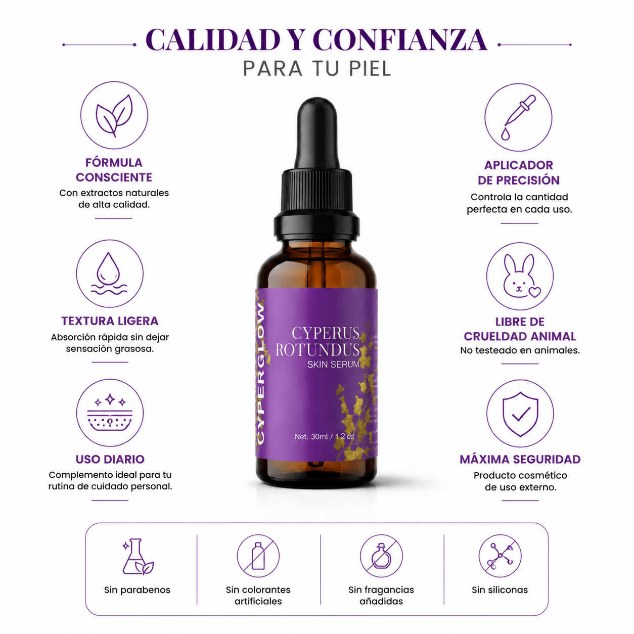 Cyperus Rotundus Skin Serum 30ml Serum Facial y Corporal Zivanne