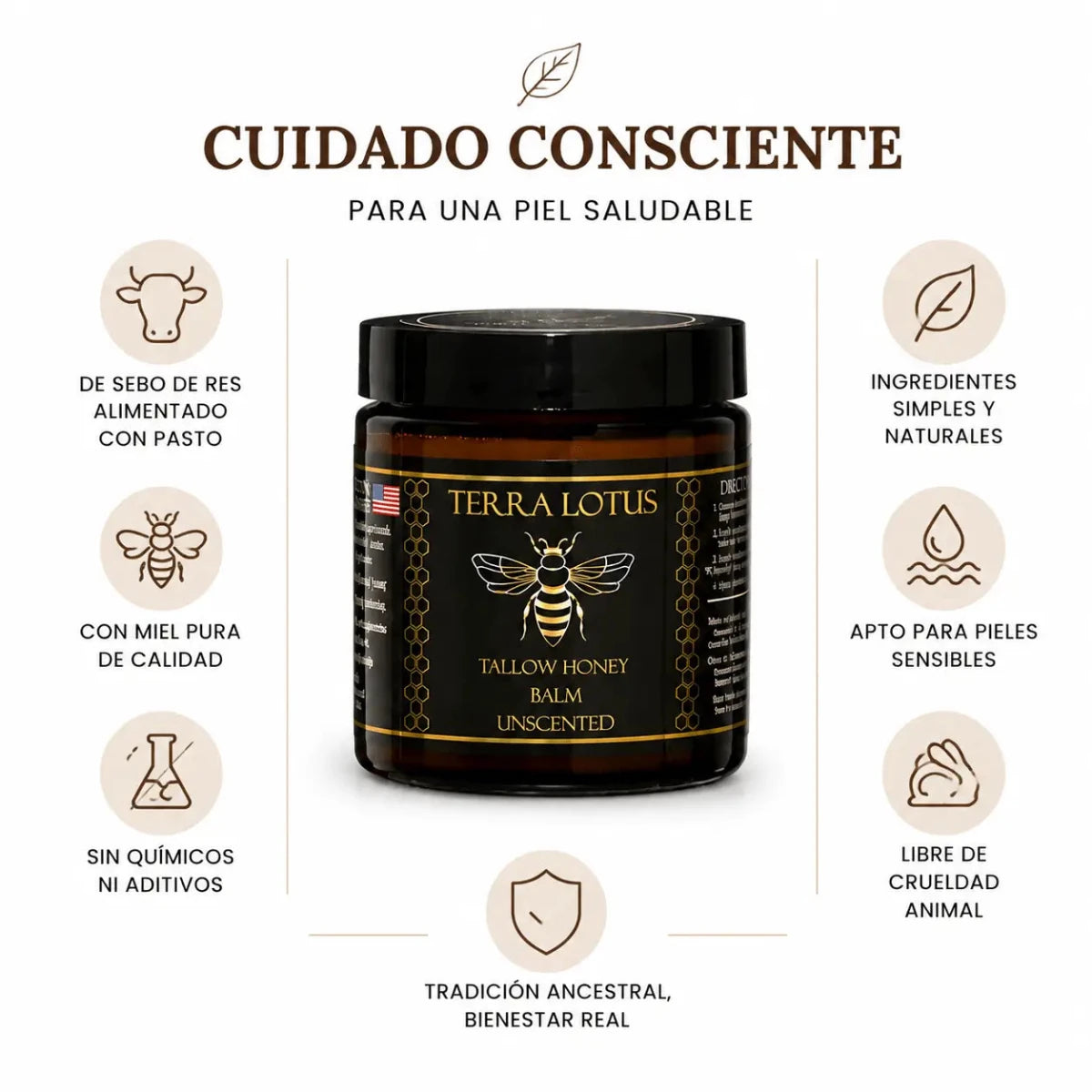 Tallow Honey Balm Balsamo Nutritivo de Sebo de Res y Miel Zivanne