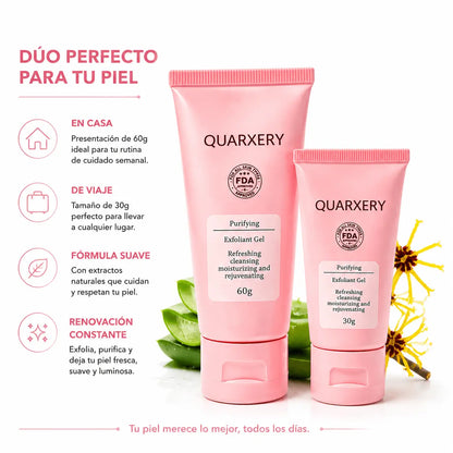 Duo Kit Quarxery Gel Exfoliante Purificante 80g 30g Renovacion Cutanea Zivanne