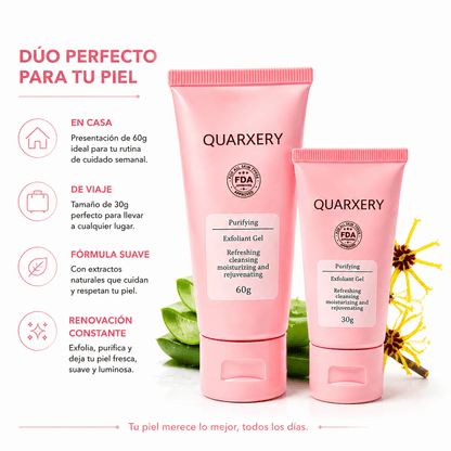 Duo Kit Quarxery Gel Exfoliante Purificante 80g 30g Renovacion Cutanea Zivanne