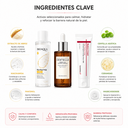 Kit de Cuidado Facial Antirojeces y Calma — Sistema de Cuidado para Piel Sensible - Zivanne