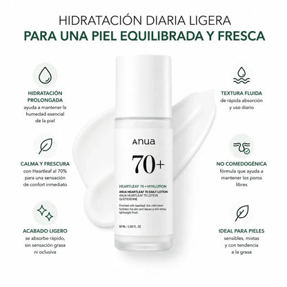 Anua Heartleaf 70 Daily Lotion 80ml Locion Hidratante Facial Zivanne