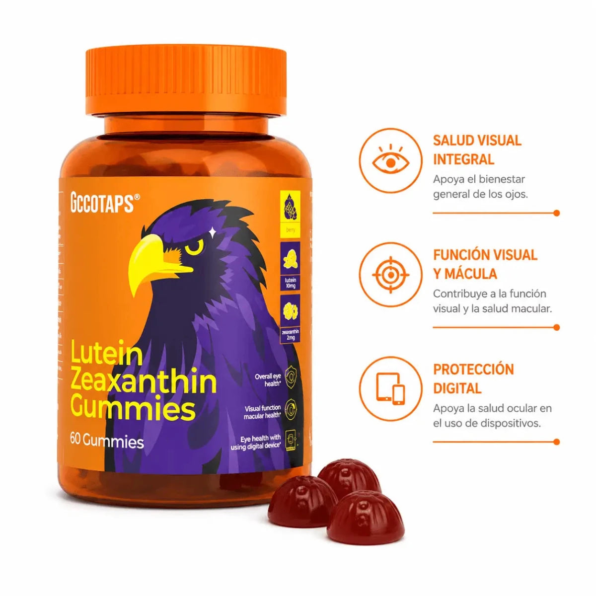 GCCOTAPS Lutein & Zeaxanthin Gummies 60 Gomitas Zivanne