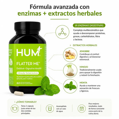 HUM Nutrition Flatter Me 60 Capsulas Soporte Digestivo Zivanne