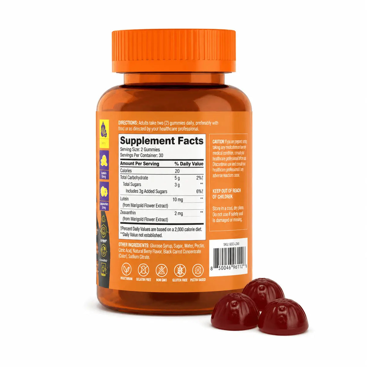 GCCOTAPS Lutein & Zeaxanthin Gummies 60 Gomitas Zivanne