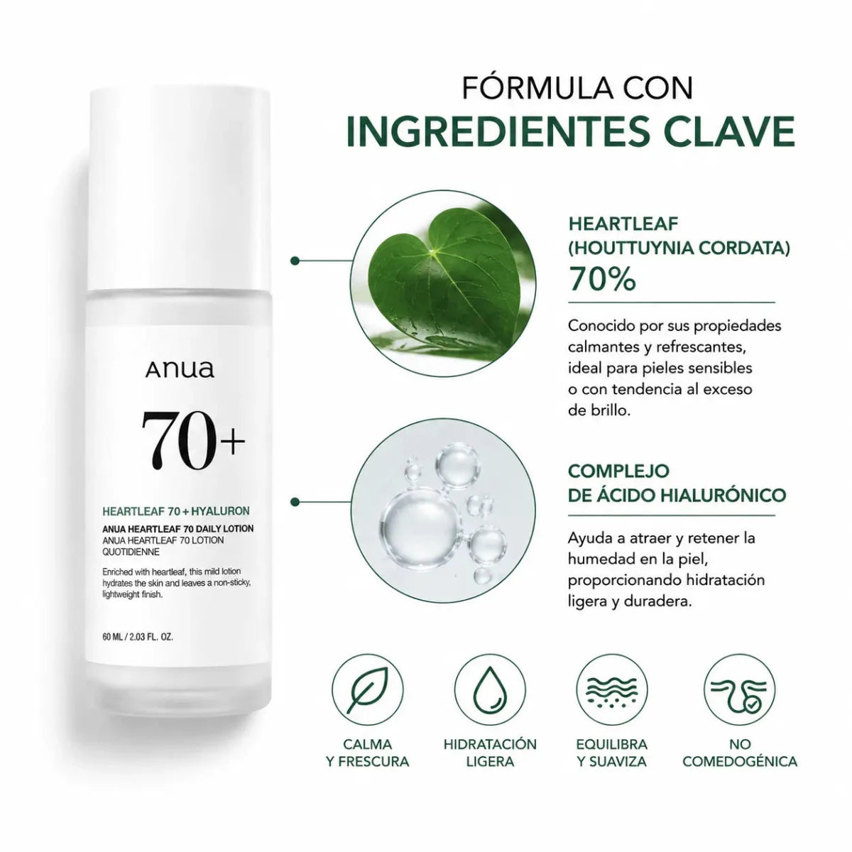 Anua Heartleaf 70 Daily Lotion 80ml Locion Hidratante Facial Zivanne