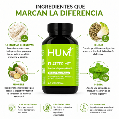HUM Nutrition Flatter Me 60 Capsulas Soporte Digestivo Zivanne