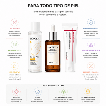 Kit de Cuidado Facial Antirojeces y Calma — Sistema de Cuidado para Piel Sensible - Zivanne