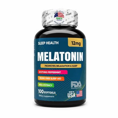 Life & Natura Melatonin 12mg 100 Softgels Soporte Nocturno Zivanne