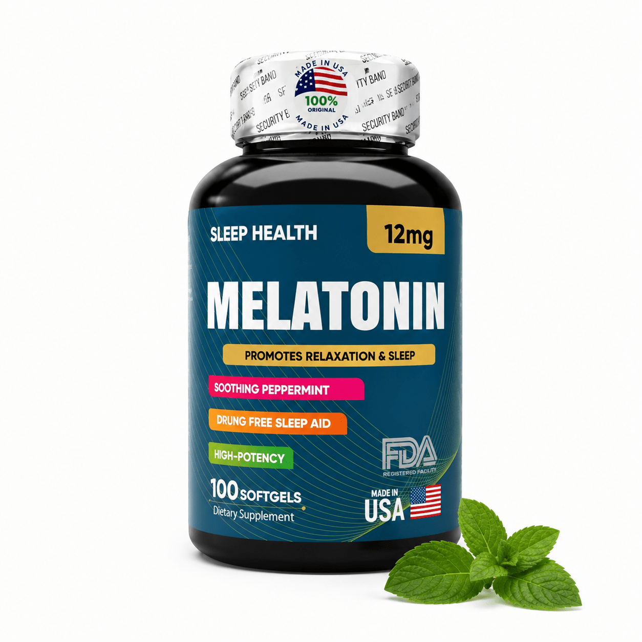 Life & Natura Melatonin 12mg 100 Softgels Soporte Nocturno Zivanne