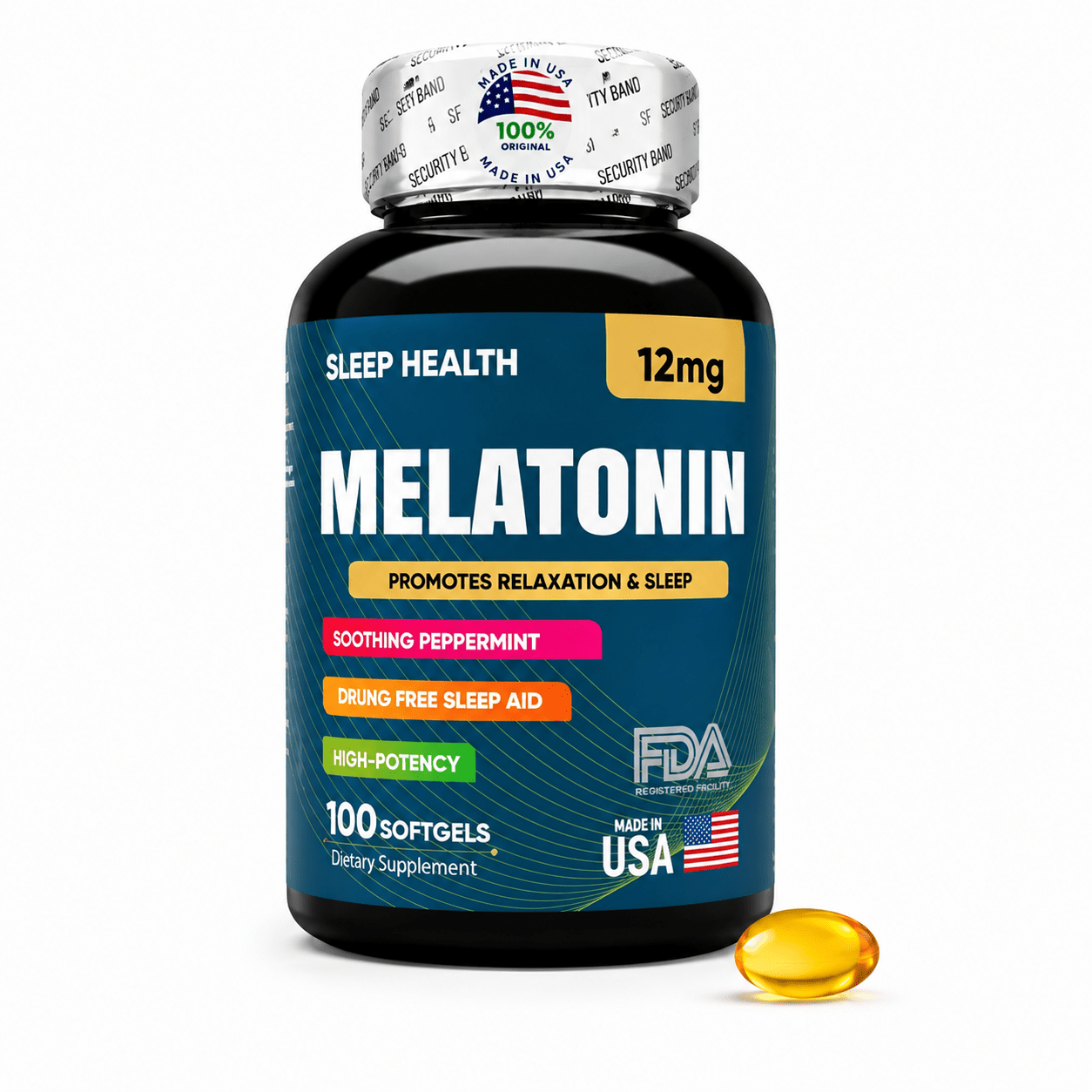 Life & Natura Melatonin 12mg 100 Softgels Soporte Nocturno Zivanne
