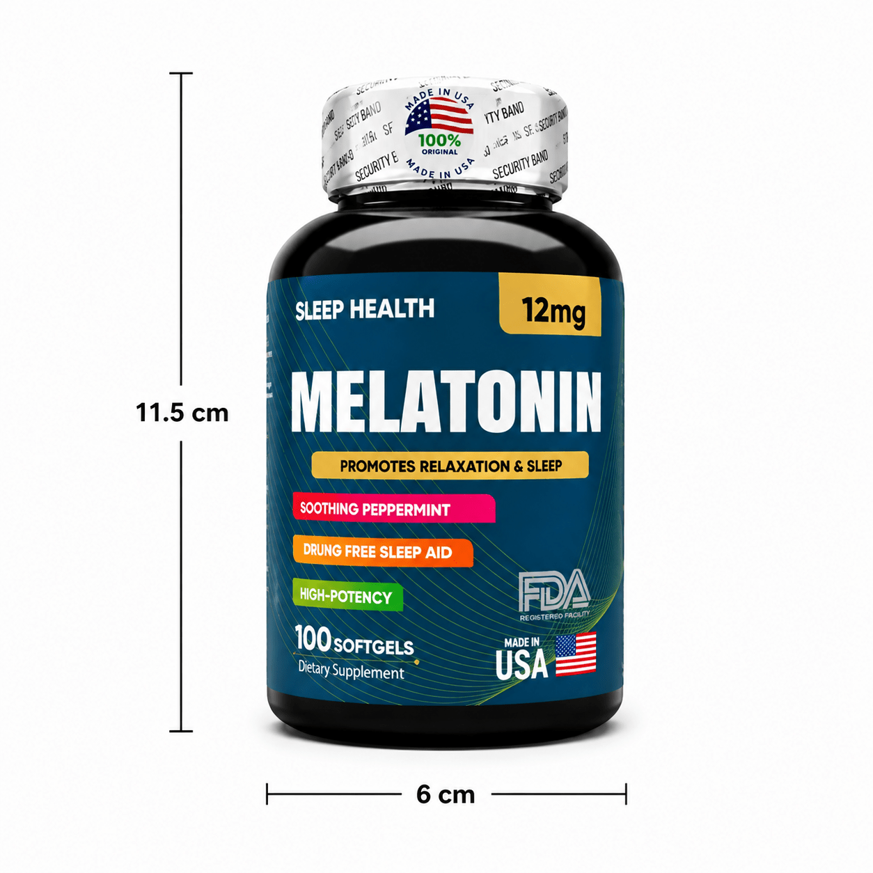 Life & Natura Melatonin 12mg 100 Softgels Soporte Nocturno Zivanne