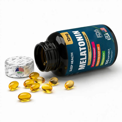 Life & Natura Melatonin 12mg 100 Softgels Soporte Nocturno Zivanne