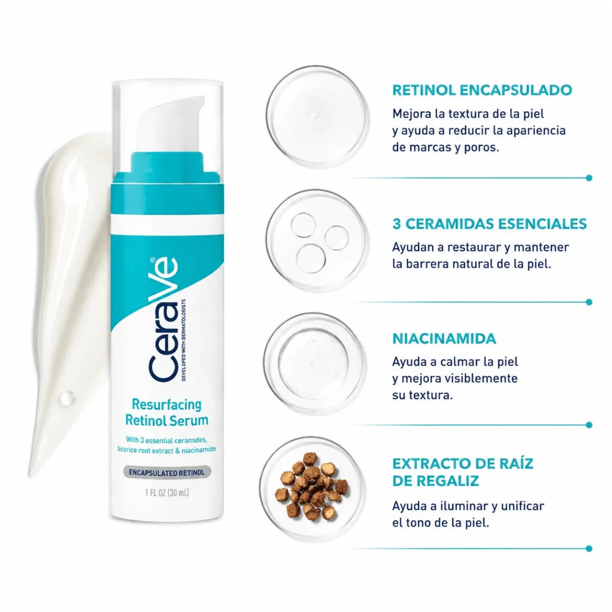 CeraVe Resurfacing Retinol Serum 30ml Serum Facial Renovador Zivanne