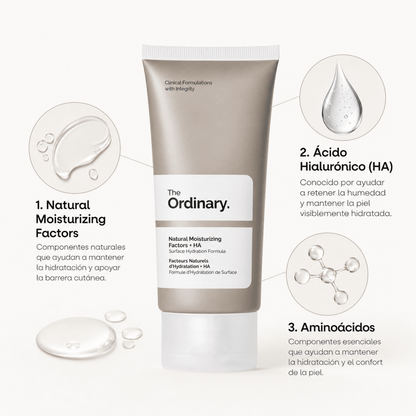 The Ordinary Natural Moisturizing Factors + HA (30ml) – Crema Facial - Zivanne