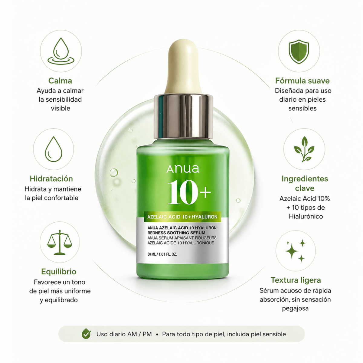 Anua Azelaic Acid 10 Hyaluron Serum (30ml) – Sérum Facial - Zivanne