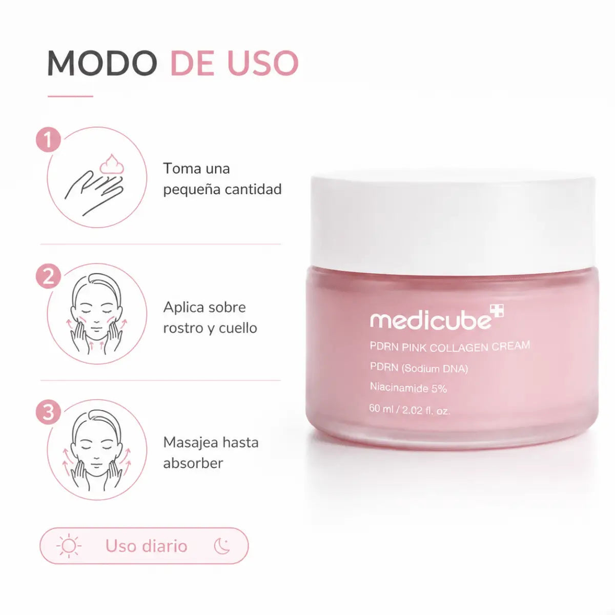 Medicube PDRN Pink Collagen Gel Cream (60ml) – Crema Facial - Zivanne