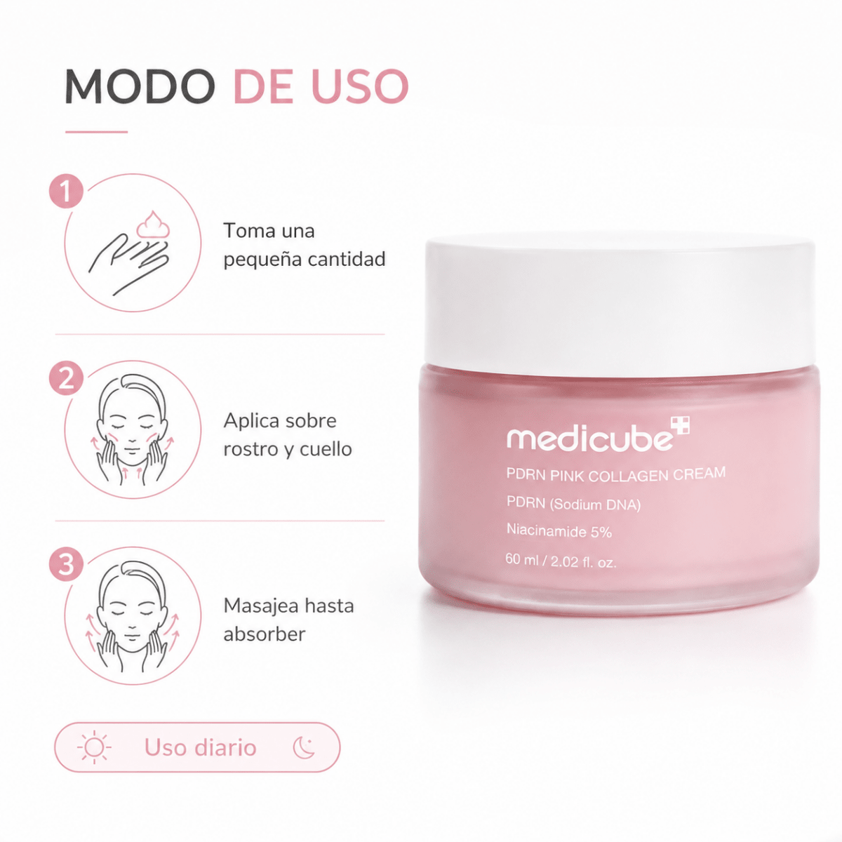 Medicube PDRN Pink Collagen Gel Cream (60ml) – Crema Facial - Zivanne
