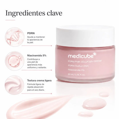 Medicube PDRN Pink Collagen Gel Cream (60ml) – Crema Facial - Zivanne