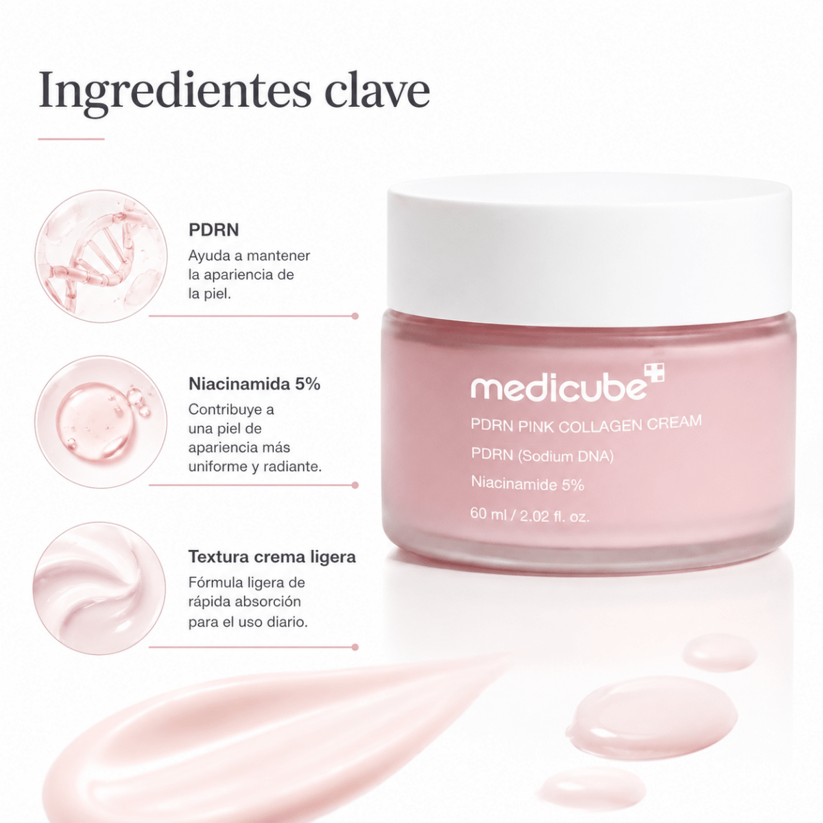 Medicube PDRN Pink Collagen Gel Cream (60ml) – Crema Facial - Zivanne
