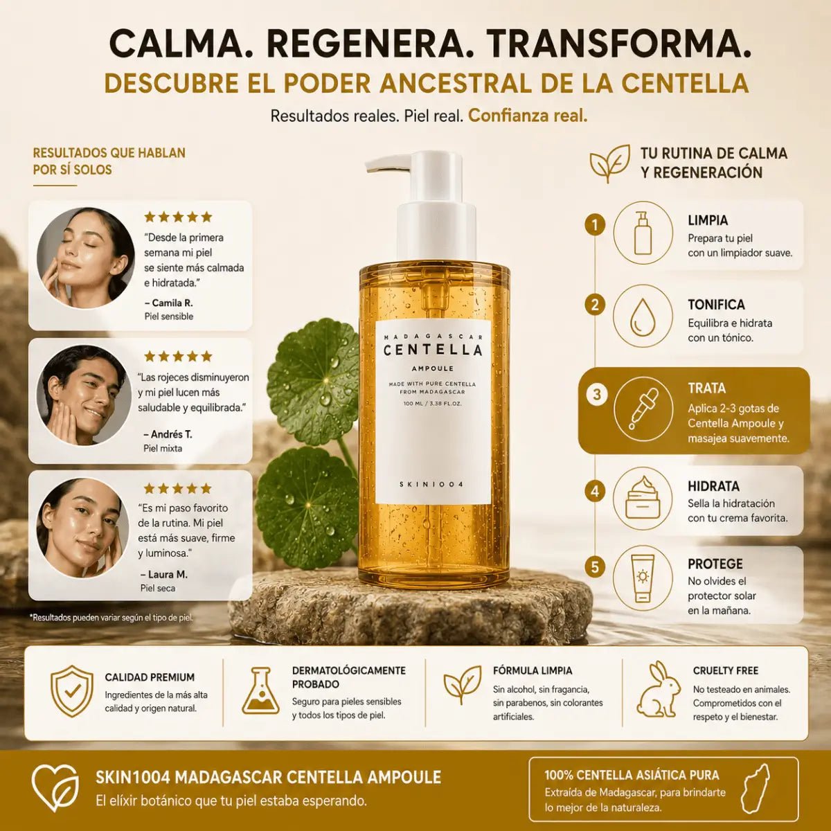 Sérum SKIN1004 Madagascar Centella Ampoule – 100% Centella Asiática - Zivanne