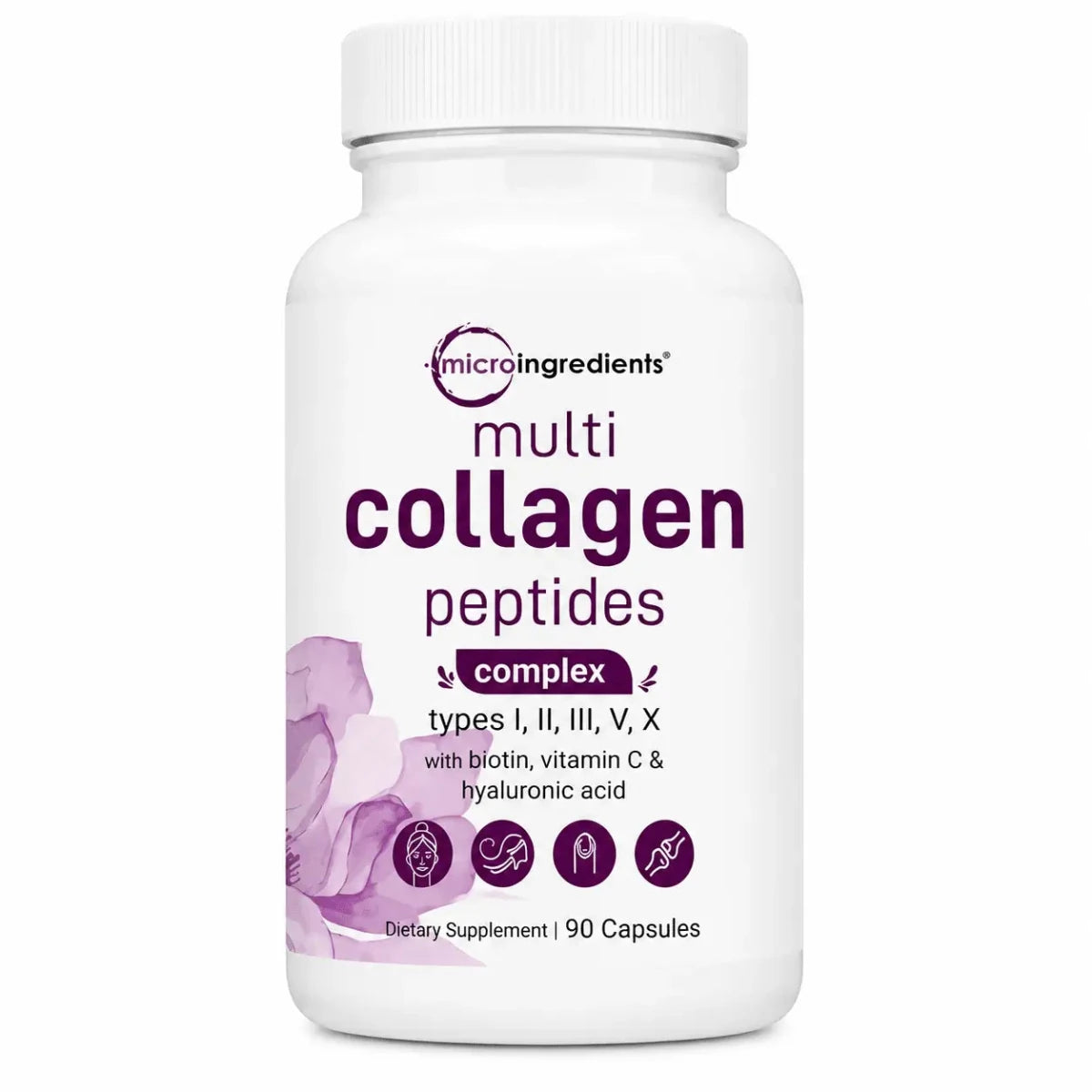 Micro Ingredients Multi Collagen Peptides Complejo de Colageno 90 Capsulas Zivanne